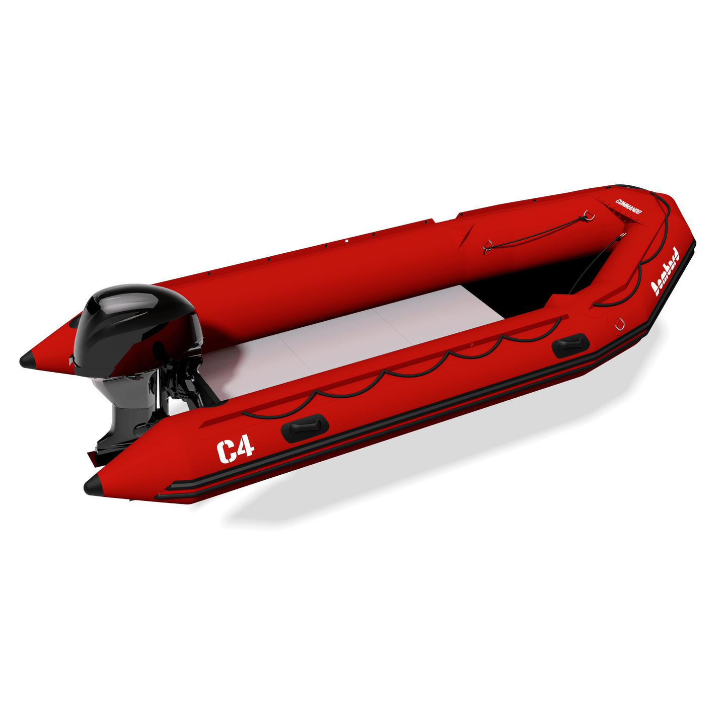 Bombard Commando C4 - rood PVC - rubberboot met aluminium vlonderdelen